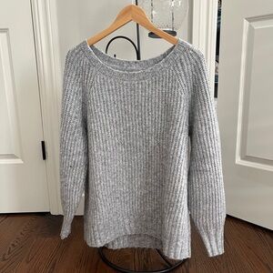 Grey Oversized Knit Sweater